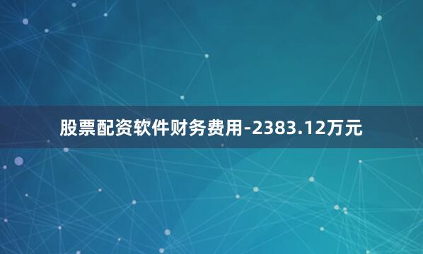 股票配资软件财务费用-2383.12万元